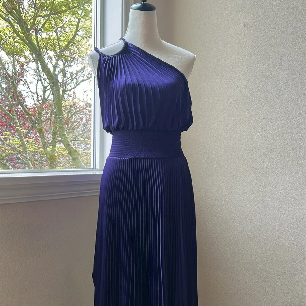 A.L.C. Ruby Pleated One Shoulder Dress size 8 - Picture 6 of 12